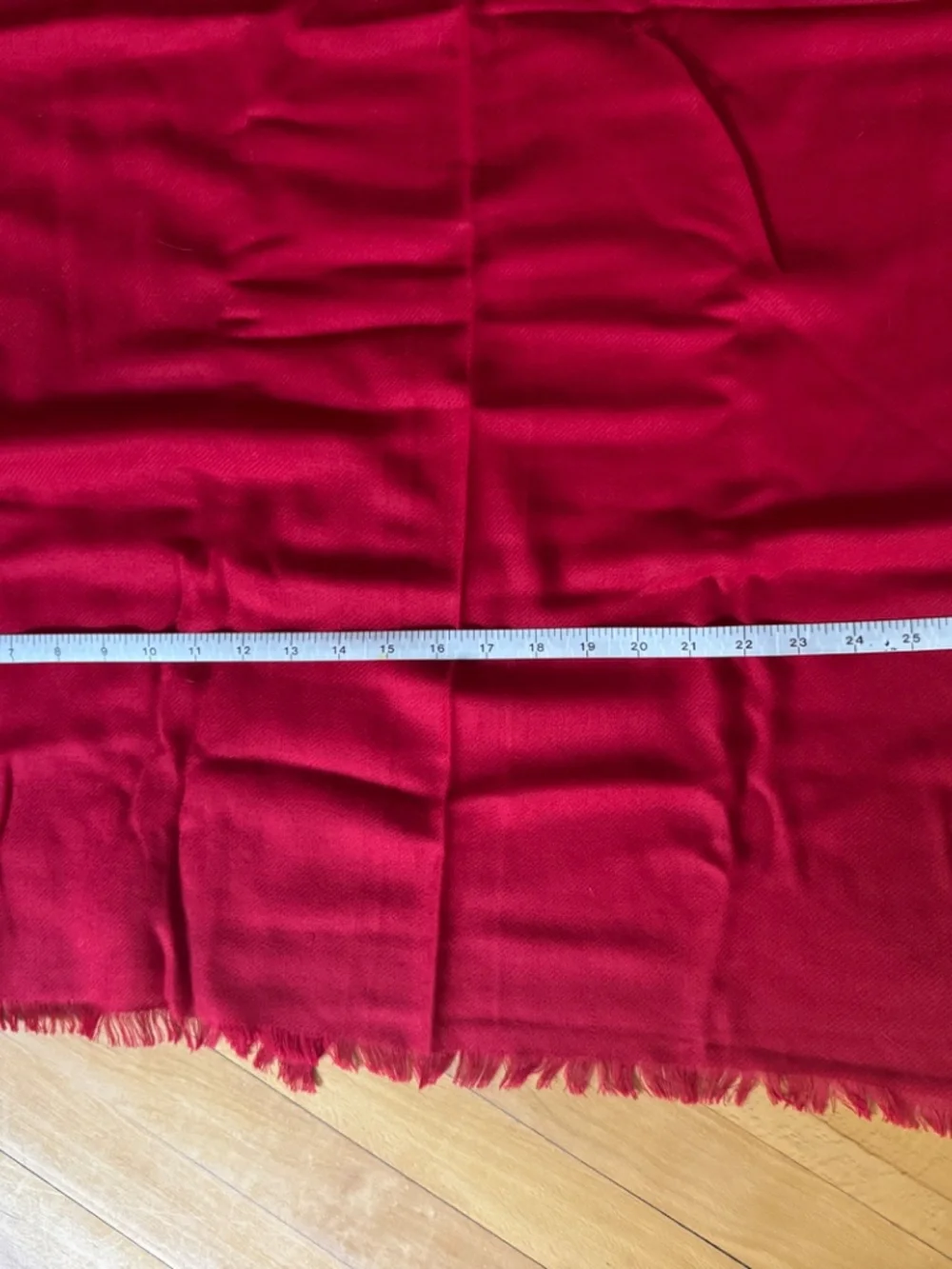 Nordstrom Wool/Cashmere Scarf Wrap Shawl Red Fringe Oversized RN58665